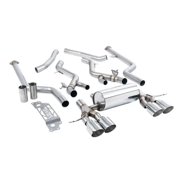 MILLTEK SSXBM1306 Cat-Back Exhaust, 3" (Polished GT-115 Trims) for BMW M2 (G87) Non-OPF/GPF