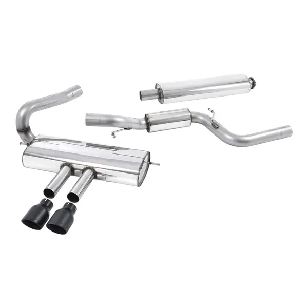 MILLTEK SSXFD116 Cat-Back Exhaust, 3'' (Dual GT-100 Cerakote Black Tips) for FORD Focus ST Estate / Sedan / Limosine 2012-2018