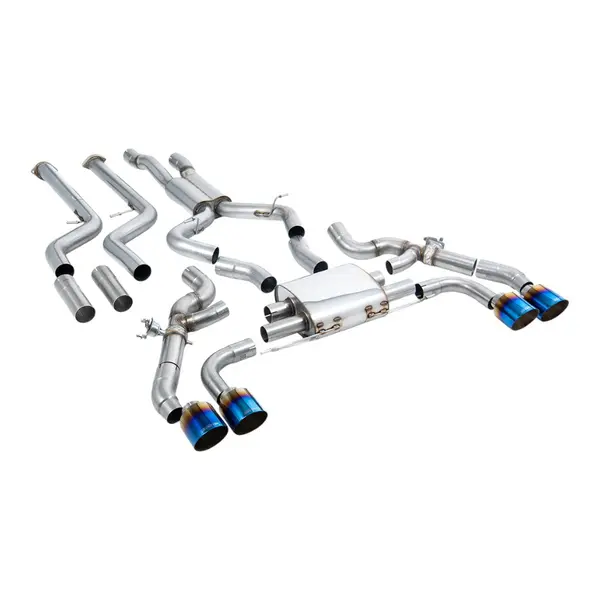 MILLTEK SSXBM1265 Cat-Back Exhaust, 3.15" (Blue Titanium GT-115 Trims) for BMW X3M (G01) / X4M
