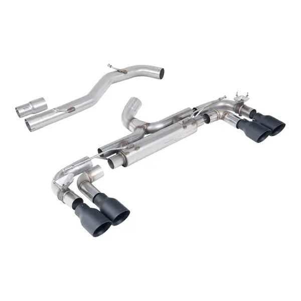 MILLTEK SSXVW714 Cat-Back Exhaust, 3.15" (Cerakote Black GT-100 Trims) for VW Golf R
