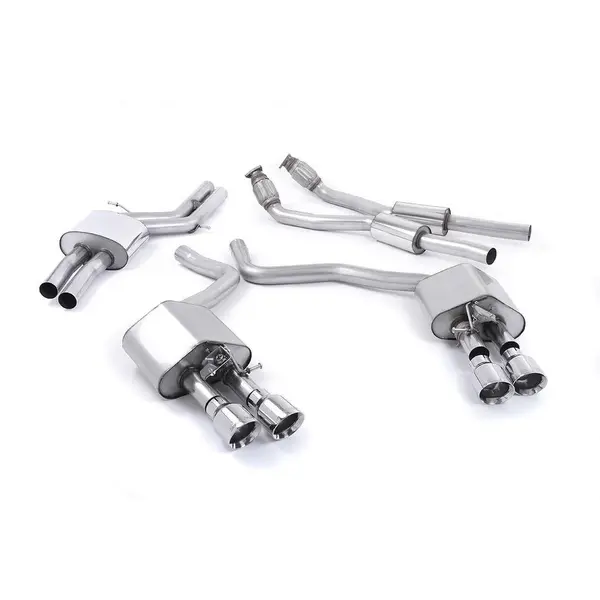 MILLTEK SSXAU444 Cat-back Quad 100mm GT100 AUDI S6 4.0 TFSI C7 quattro
