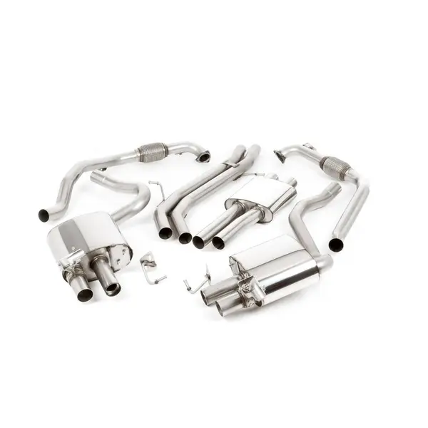 MILLTEK SSXAU643 Cat-back Quad 100mm GT100 ECA AUDI S4 3.0 Turbo V6 B9 - Saloon/Sedan&Avant (Non Sport Diff Cars)