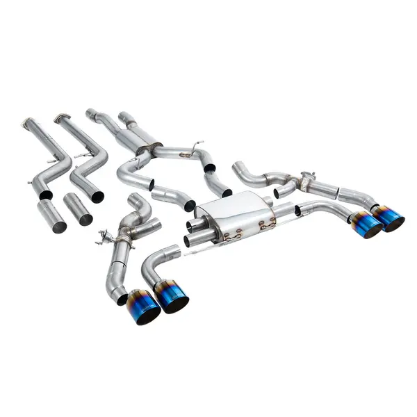 MILLTEK SSXBM1258 Downpipe-Back Exhaust, 3.15" (Blue Titanium GT-115 Trims) for BMW X3M (G01) / X4M