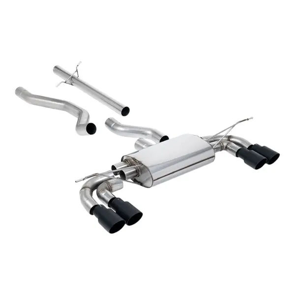 MILLTEK SSXLR210 Filter-Back Exhaust with GT-90 Cerakote Black Trims for LAND ROVER Defender 130 P400