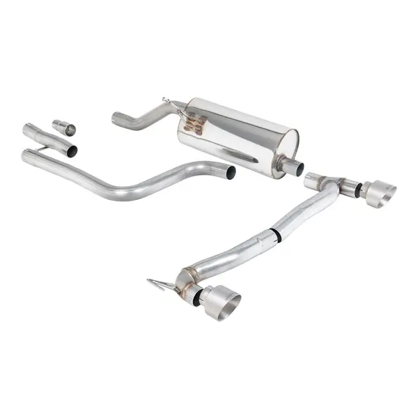 MILLTEK SSXFD410 Filter-Back Exhaust, 2.37" (Brushed Titanium GT-100 Trims) for FORD Fiesta ST-Line 155ps Hybrid OPF/GPF 2020-