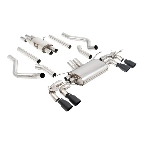 MILLTEK SSXLR240 Filter-Back Exhaust, 2.76" (Cerakote Black GT-90 Trims) for LAND ROVER Defender 130 5.0 2023-