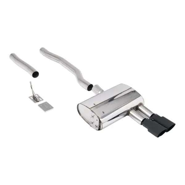 MILLTEK SSXM498 Filter-Back Exhaust, 2.76" (Cerakote Black GT-90 Trims) for MINI Cooper S LCI EU (F56) GPF/OPF 2020-2024