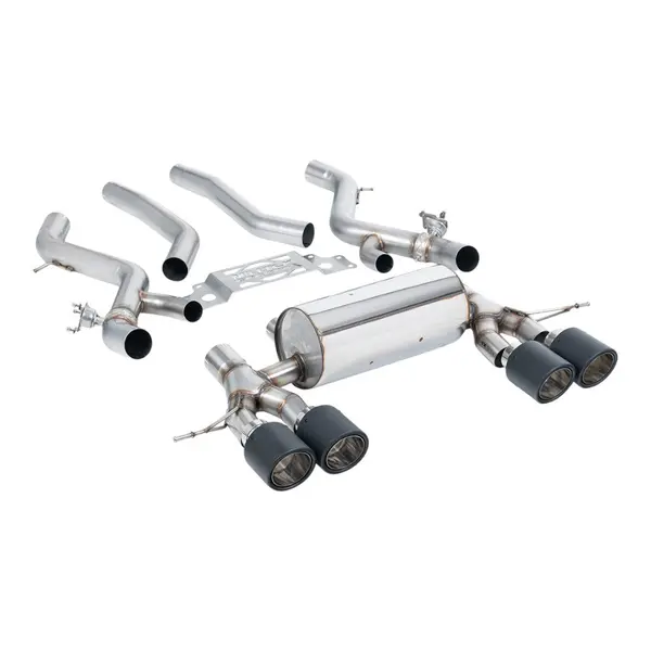 MILLTEK SSXBM1285 Filter-Back Exhaust, 3" (Carbon JET-115 Trims) for BMW M2 (G87) OPF/GPF