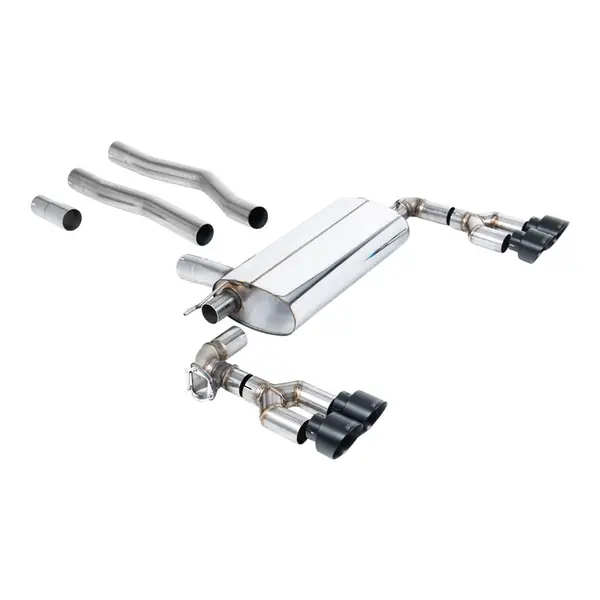 MILLTEK SSXBM1249 Filter-Back Exhaust, 3" (Cerakote Black GT-100 Trims) for BMW 128ti (F40) OPF/GPF