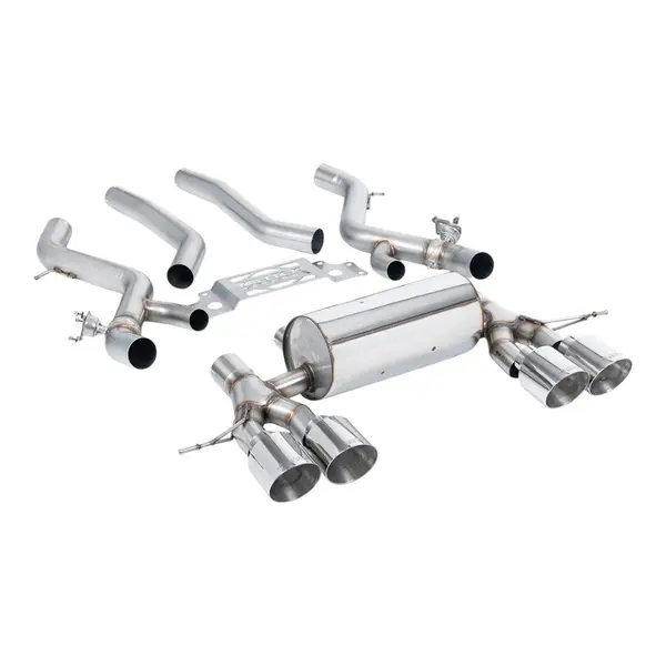 MILLTEK SSXBM1281 Filter-Back Exhaust, 3" (Polished GT-115 Trims) for BMW M2 (G87) OPF/GPF