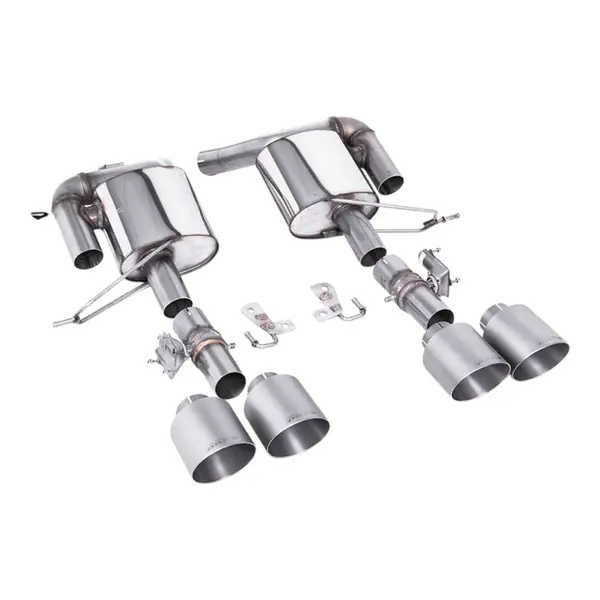 MILLTEK SSXRR115 Rear Silencers, 2.76" (Brushed Titanium GT-115 Tips) for LAND ROVER Range Rover Sport SVR 2018-2022