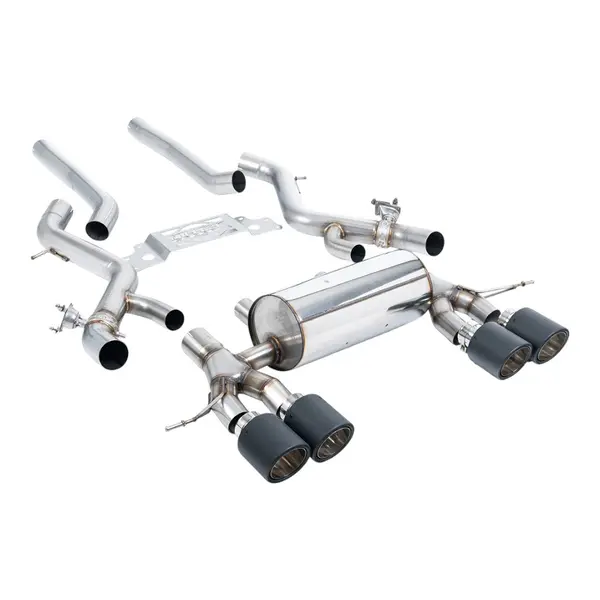MILLTEK SSXBM1305 Secondary Cat-Back Exhaust, 3" (Carbon JET-115 Trims) for BMW M2 (G87) Non-OPF/GPF