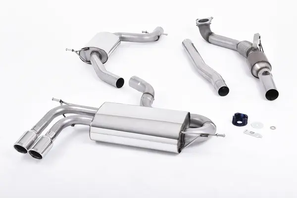 MILLTEK SSXAU260 Turbo-back including Hi-Flow Sports Cat Twin 80mm Jet AUDI A3 1.8 TSI 2WD 3-Door