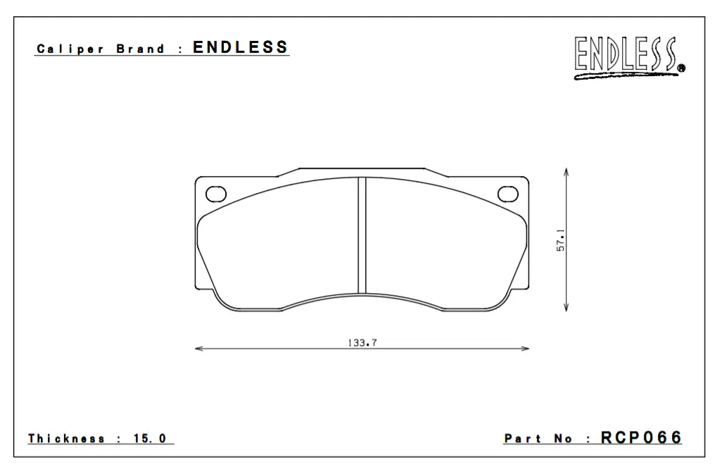 ENDLESS RCP066CCRg Brake pads ENDLESS 6C.M./4POT