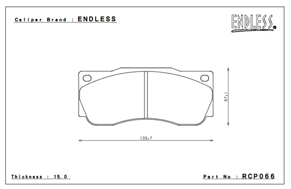 ENDLESS RCP066CCRg Brake pads ENDLESS 6C.M./4POT