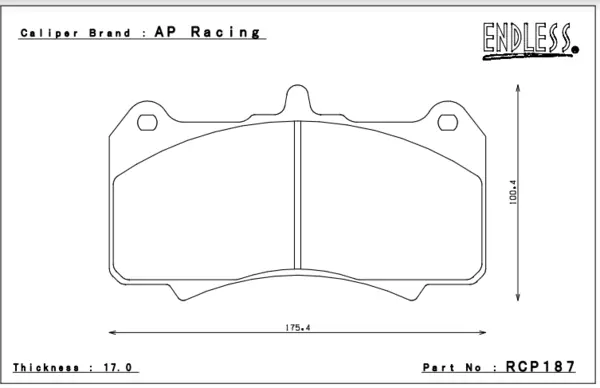 ENDLESS RCP187ME20 Brake pads for AP Racing Radi-Cal calipers CP7555D70