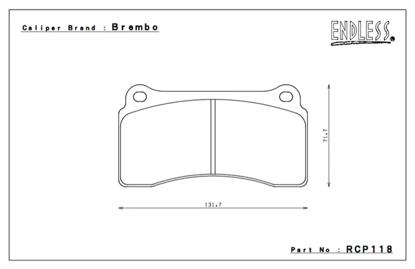 ENDLESS RCP118CCRg Brake pads rear NISSAN GT-R R35