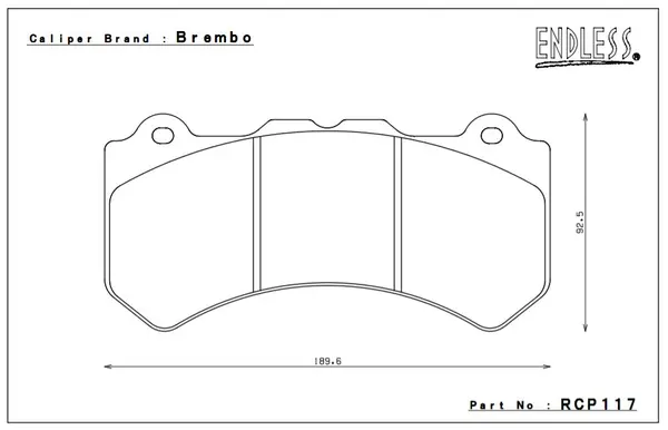 ENDLESS RCP117MX72Plus Front brake pads for NISSAN GT-R R35