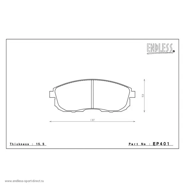 ENDLESS EP401SSY Front brake pads NISSAN JUKE/CUBE/MAXIMA/SENTRA SE/SE-R/SUZUKI SX-4