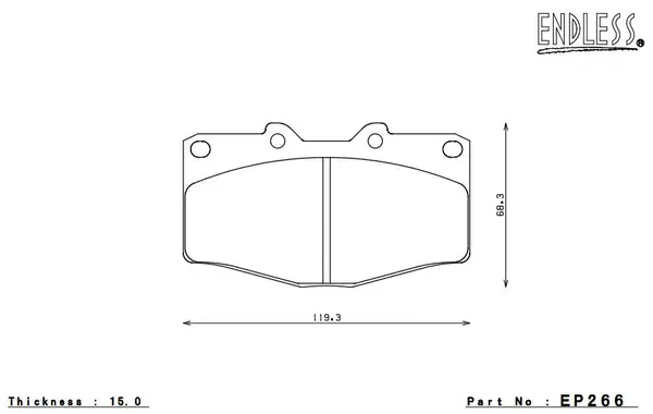 ENDLESS EP266MX72 Front brake pads TOYOTA HILUX SURF LN130G/LN130W/LN131V