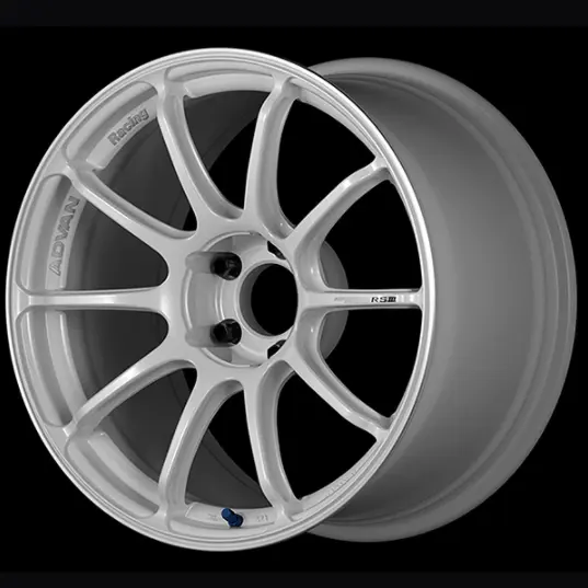 ADVAN YA38I25EWMR Wheel V3800 RSIII 18X9.0 ET25 5-114.3 RACING WHITE METALLIC & RING
