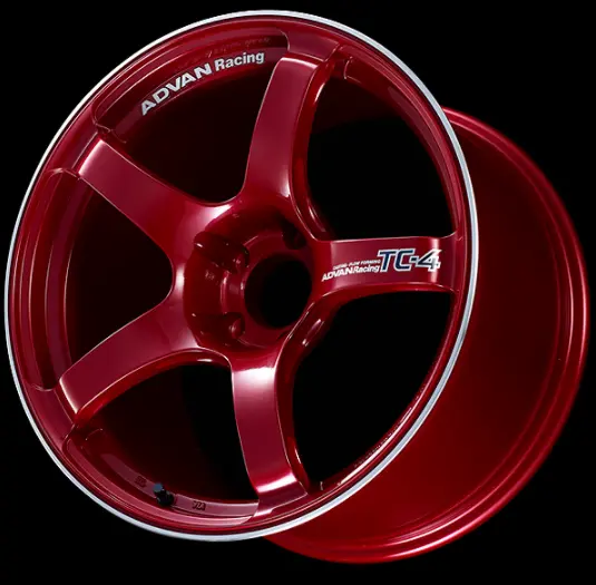 ADVAN YAD8J45DCRR Wheel V3824 RSIII 18X9.5 ET45 5-100 RACING CANDY RED & RING