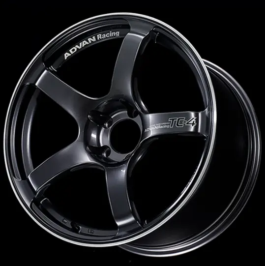 ADVAN YAD5B45AGMR Wheel V4841 TC4 15X5.5 ET45 4-100 RACING GUNMETALLIC & RING