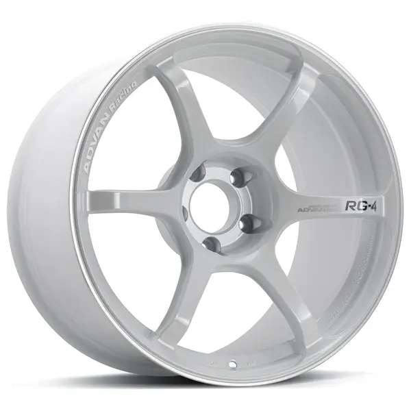 ADVAN YA48H30EWMR Wheel V5034 RG-4 18X8.5 ET30 5-114.3 RACING WHITE METALLIC & RING