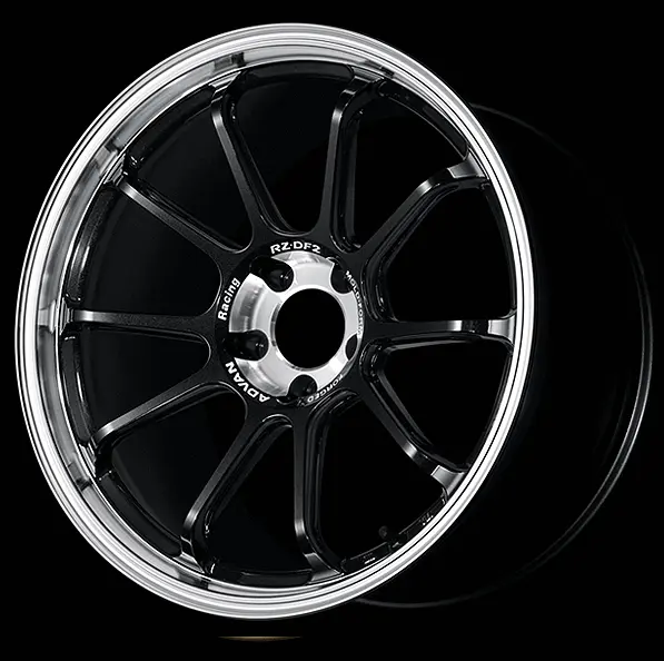 ADVAN YAF9H45DDRTB Wheel V5884 RZ-DF2 19X8.5 +45 5-100 Diamond cut and racing titanium black