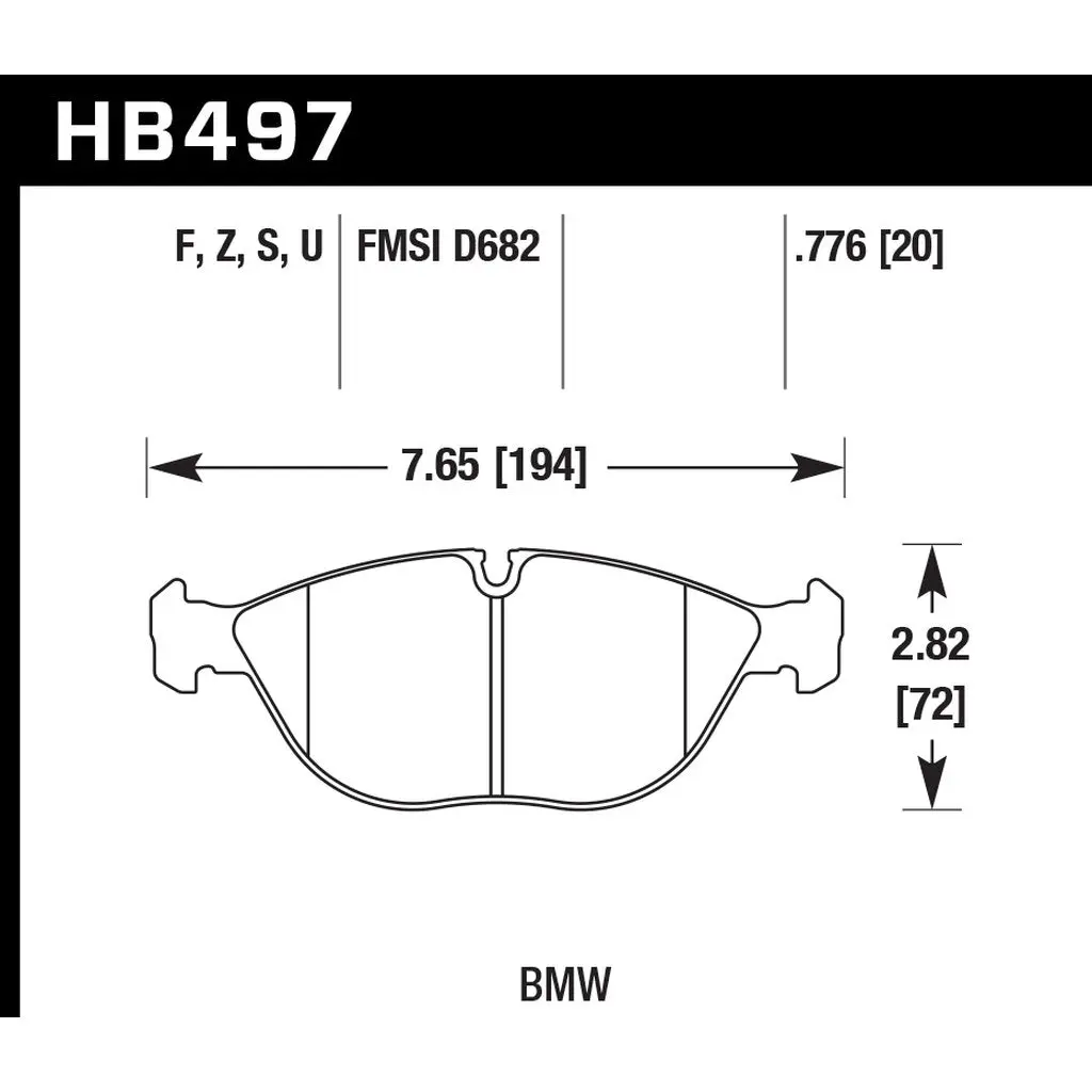 HAWK HB497Z.776 Brake Pads Perf. Ceramic Front VW Golf R32 2004+