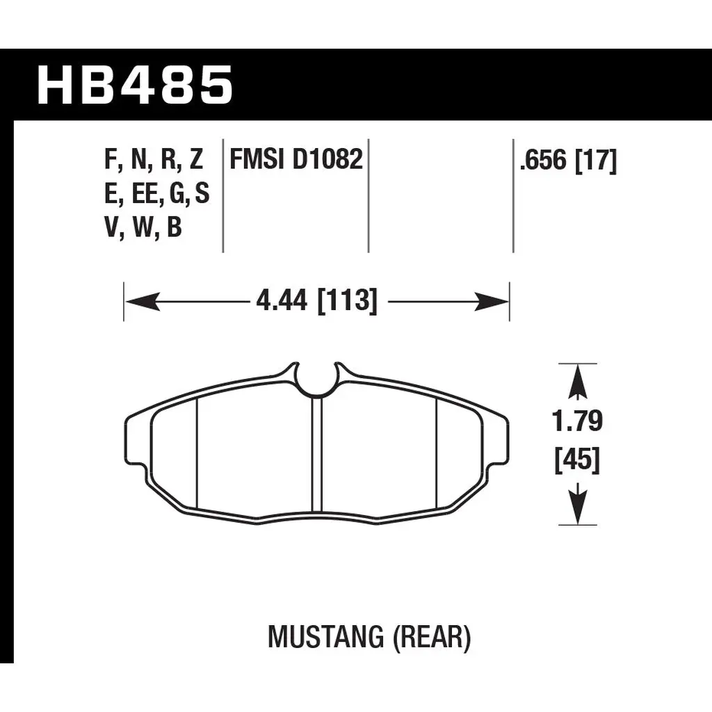 HAWK HB485B.656 Rear Brake Pads HPS 5.0 for FORD Mustang GT 2005-2014