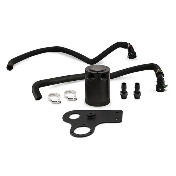 MISHIMOTO MMBCC-MUS8-18PBE FORD Mustang GT Baffled Oil Catch Can, PCV Side, 2015+