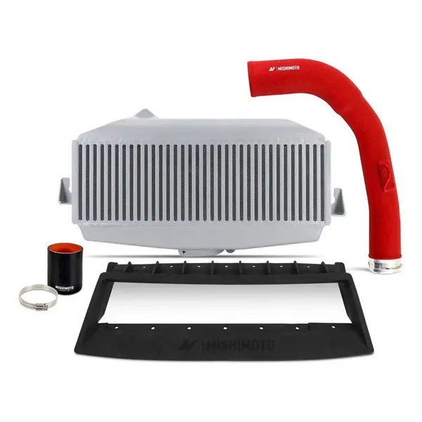 MISHIMOTO MMTMIC-WRX-22KSLRD Top Mount Intercooler Kit, Silver Core, Red Pipes for SUBARU WRX 2022