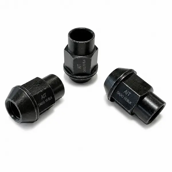 A.I.TECH AIT-DADO-10BLK Wheel nut Antioxide Black 12x1,5 Exag. 19mm, o.d. 23mm, conical seat, total lenght 33mm, steel coppered for MITSUBISHI Lancer EVO X (GR.N)