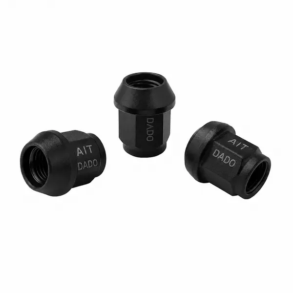 A.I.TECH AIT-DADO-4BLK Wheel nut Antioxide Black 14x1,5 ex 22mm, o.d. 25mm conical seat, total lenght 27mm, steel coppered for AUDI / VW