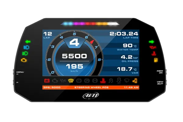 AIM XA8MXGST12I020 Dash MXG 1.2 Strada Street icons version with OBD harness CAN+K (ECU)