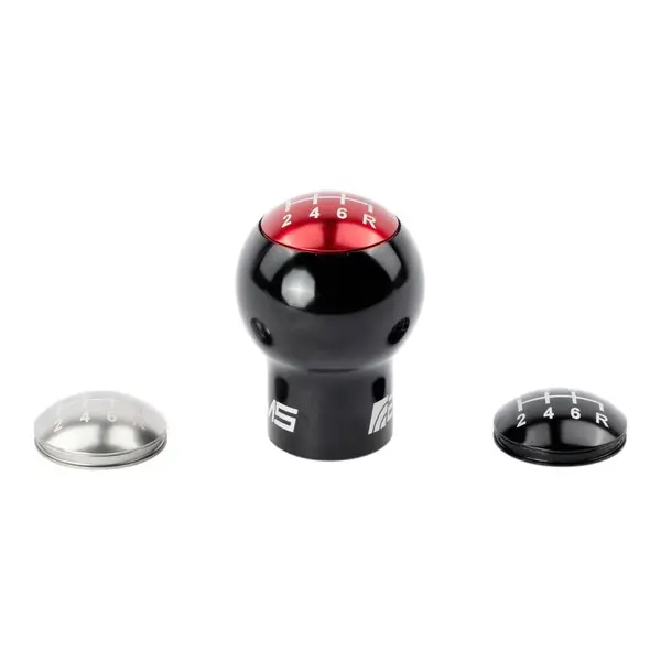 AMS AMS.50.06.0002-1 6-Speed Billet Shift Knob (incl. Red, Black, Silver Caps) for SUBARU WRX/STI 2004-2022