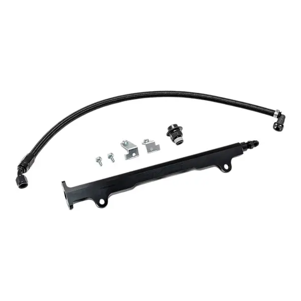 AMS AMS.04.07.0006-2 Aluminum Fuel Rail in Black with Pulsation Dampener for MITSUBISHI EVO X