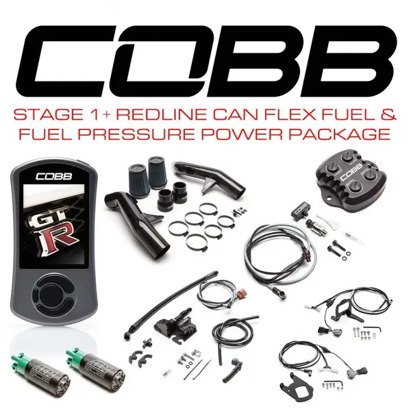 COBB NIS005011PCFFFP Power Package Stage 1+ Redline Carbon Fiber CAN Flex Fuel & Fuel Pressure for NISSAN GT-R (R35) 2008-2014