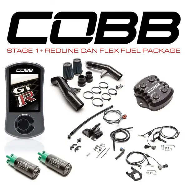 COBB NIS006011PCFFF Power Package Stage 1+ Redline Carbon Fiber CAN Flex Fuel w/TCM Flashing for NISSAN GT-R (R35) 2009-2014