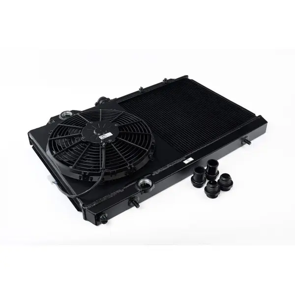CSF 7075B Full lim All Aluminum Radiator with 12-inch SPAL Fan and Shroud (black) for MITSUBISHI Lancer Evolution 4/5/6/7/8/9 1996-2007