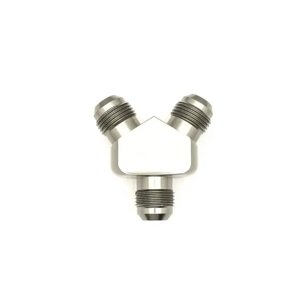 DEATSCHWERKS 6-02-0707 10AN Male Flare + 10AN Male Flare to 10AN Male Flare Y-Block Fitting