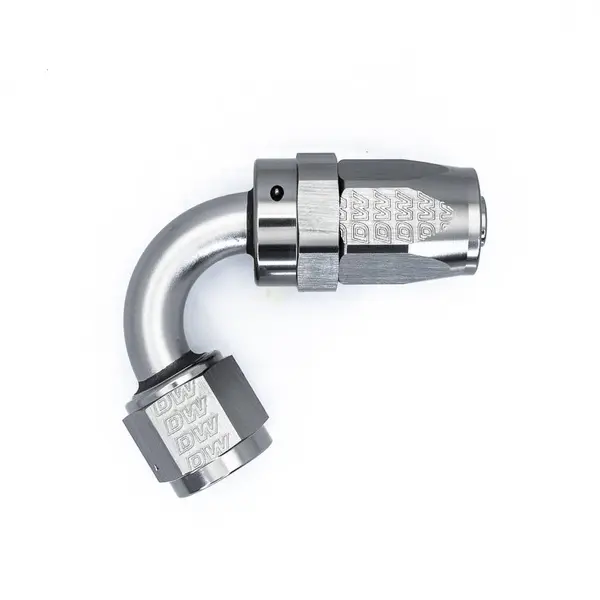 DEATSCHWERKS 6-02-0823 8 AN Female Flare Swivel 120-degree Hose End CPE, anodized DW titanium