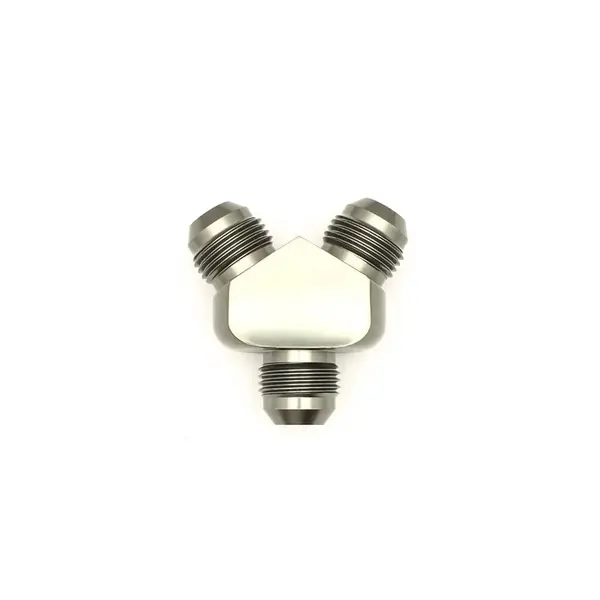 DEATSCHWERKS 6-02-0706 8AN Male Flare + 8AN Male Flare to 8AN Male Flare Y-Block Fitting