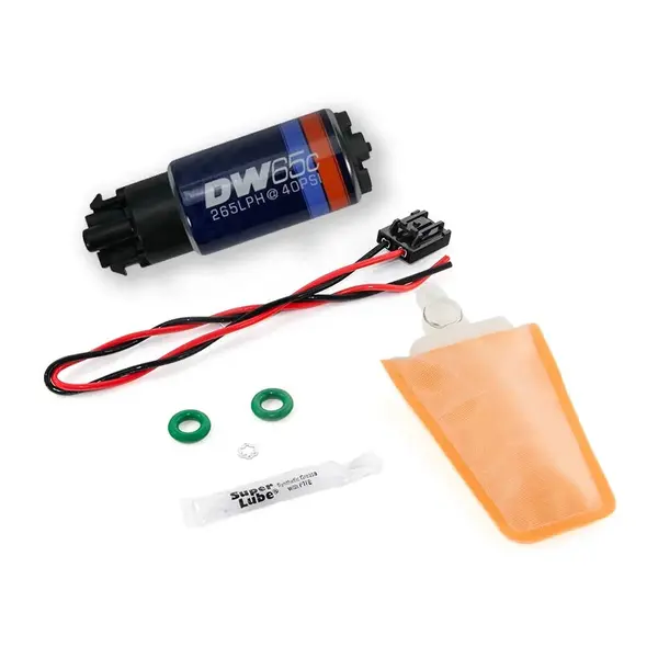 DEATSCHWERKS 9-652-1006 DW65C series, 265lph compact fuel pump w/mounting clips w/Install kit for