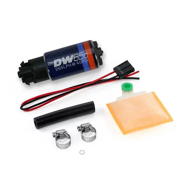 DEATSCHWERKS 9-652-1000 DW65C series, 265lph compact fuel pump w/mounting clips w/UNIVERSAL Instal