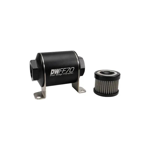 DEATSCHWERKS 8-03-070-010K In-line fuel filter element and housing kit, stainless steel 10 micron,-8