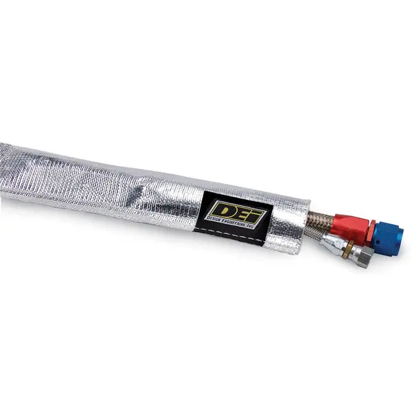 DEI 010420 Heat Sheath 1-1/2" I.D. x 3ft AluMINIzed Sleeving-sewn edge