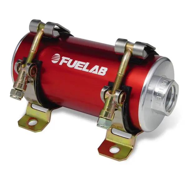 FUELAB 41402-2 EFI In-Line Fuel Pump PRODIGY (140 GPH @ 45 PSI, 100 PSI max, up to 1400 HP) Red