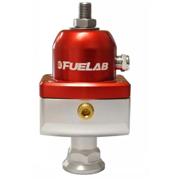 FUELAB 55504-2 Fuel Pressure Regulator Blocking Style High Pressure (25-65 psi, 8AN-In, 8AN-Out) Red